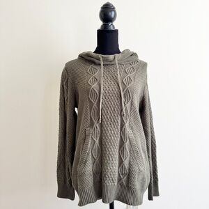 Preswick & Moore Cable Knit Sweater – Dark Olive Green – NWT Size petite xlarge